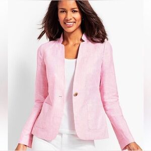 Talbots Pink Corduroy Single-Button Blazer